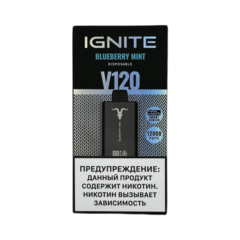 Одноразовая электронная сигарета Ignite V120 Blueberry Mint (12000 затяжек)