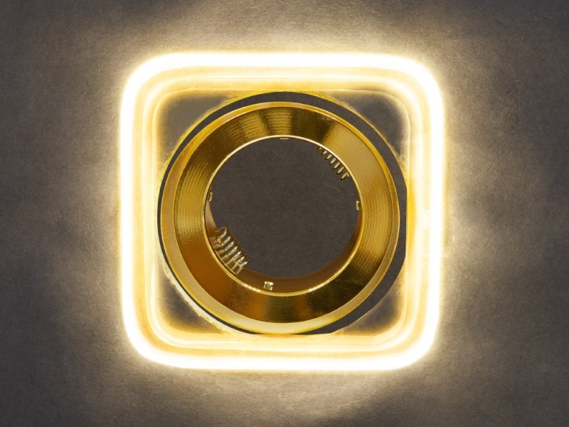 Встраиваемый светильник GP-8029-3W-GO Золото+Диодная подсветка