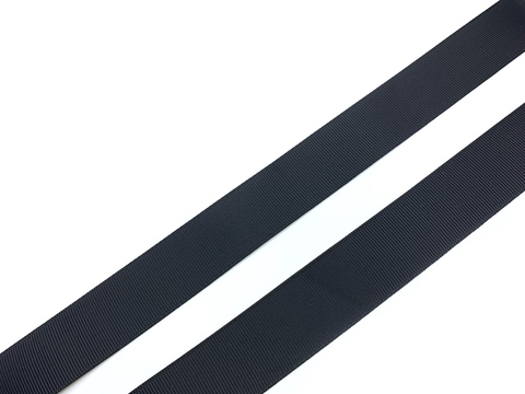 Репсовая лента (сантюр) 25мм, черная, Греция