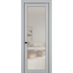 Купить Межкомнатная дверь керамик NC 2 шеллак серый остеклённая
