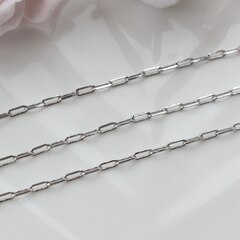 Цепочка 6*3,5 мм, родий, 40 см, А123-1