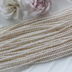 Жемчуг натуральный речной, круглый, 2,9-3,5 мм, 1 нить, Ж002