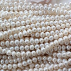 Жемчуг натуральный речной, приплюснутый, 6-7 мм, 1 нить, Ж010