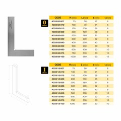 Угольник поверочный 200х130мм кл.0 (УП- плоский) DIN875 Kinex 4033-02-020