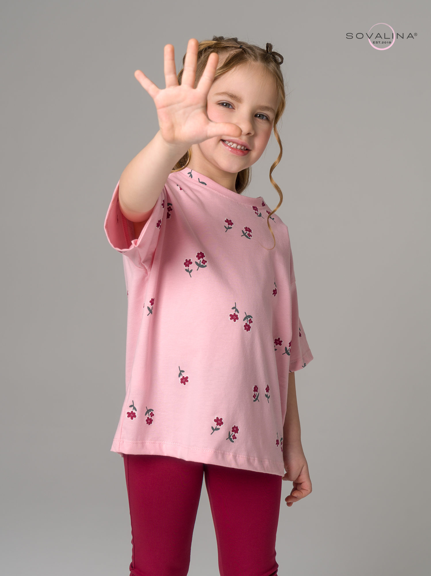 Костюм Мун лютики-роза бордо