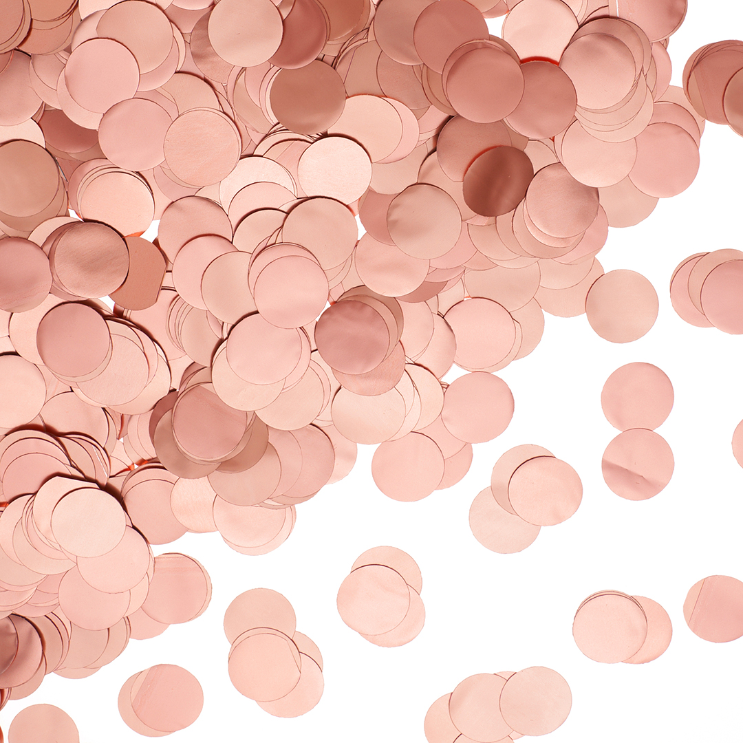 Конфетти фольга Круг, Розовое Золото, Хром, 2 см, 50 г