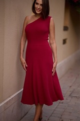 платье миди в цвете бордо