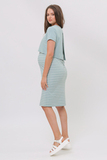 Платье для беременных и кормящих 09836 мятная полоска
