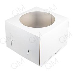Коробка для торта с окном 300*300*190 мм (белая), 1шт