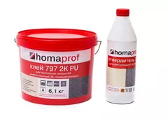 Универсальный двухкомпонентный полиуретановый клей для напольных покрытий Homaprof 797 2K PU 7 кг