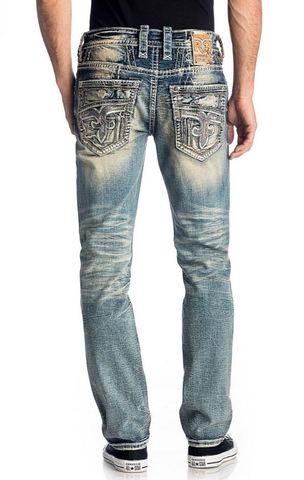 Rock Revival | Джинсы мужские PHANTOM A201 ALT STRAIGHT RP2496A201 синие сзади