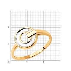 018778 - Кольцо из с круглой вставкой из комбинированного золота