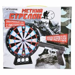 Тир электронный Игроленд, 31.5х28.5х5 см, с пистолетом, свет, звук, пластик, 897-064