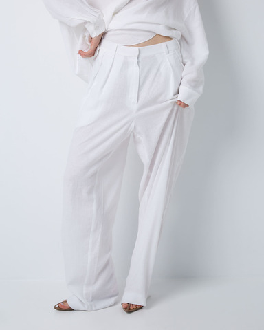 Брюки изо льна и вискозы белый