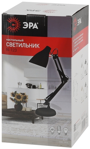 Настольная лампа ЭРА N-123-E27-40W-BK черный