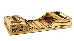 Поднос для вина под две бутылки, ручки металлические, обожжённый, МАССИВ, 30×60 см 4822053