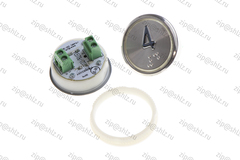 Кнопка (кнопочный модуль) BBP-R331-CMPLT-S-W "4 этаж", круглая, статическая белая подсветка, Брайль.