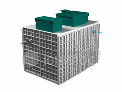 Станция биологической очистки Юнилос Астра 50 миди/ 10000 л. в сутки / до 50 чел. / самотечный сброс / компрессорная аэрация (3000x2160x2585см;910кг;) - арт.560550