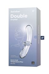 Прозрачный двусторонний стеклянный фаллоимитатор Satisfyer Double Crystal - 19,5 см. - 