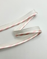 Кант в диагональную полоску, цвет: розовый /белый; ширина 3мм