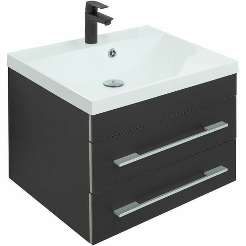 Aquanet 281095 Тумба с раковиной Верона 58 New цв.черный матовый (281095)