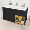 Villeroy&Boch G040HFPD G040HFPD FINION Тумба под раковину 996 x 591 x 498 mm, с подсветкой LED, 2 выдвижных ящика. крепежный комплект Black Matt Lacquer / Gold Matt Lacquer