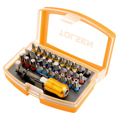 TOLSEN (TT20370) Набор вставок (бит) 1/4", PH, PZ, Hex, Torx, Slotted, 32 предмета