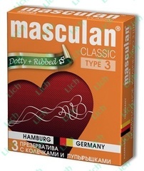 Презервативы Masculan Classic с колечками и пупырышками (Dotty+Ribbed)