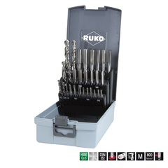 Набор метчиков комплектных M3 -M12 HSSE DIN352 (+ сверла) 28пр Ruko 245003ERO