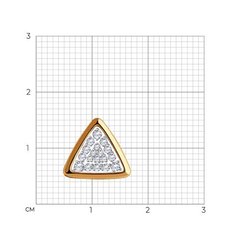 035945 - Подвеска в форме треугольника из золота с фианитами