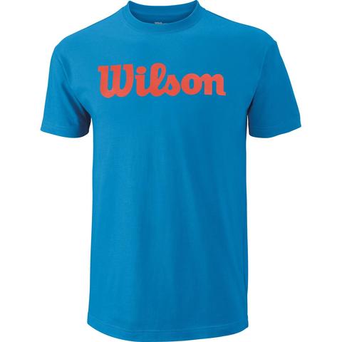 Теннисная футболка мужская Wilson Script Cotton Tee -Blue