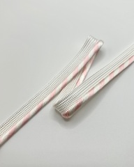 Кант в диагональную полоску, цвет: розовый /белый; ширина 3мм