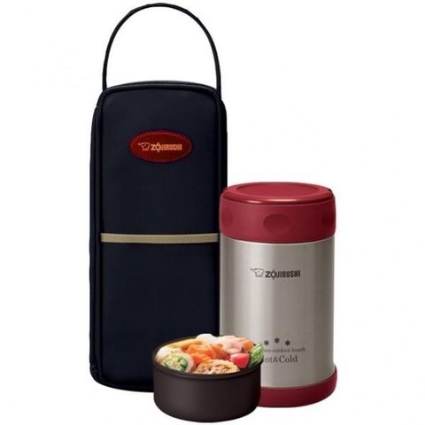 Термос для еды Zojirushi (0,5 литра), красный с чехлом