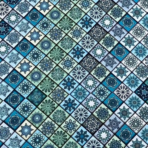 ПРЕДЗАКАЗ, МАРРАКЕШ, БИРЮЗОВАЯ ЗВЕЗДА, 100% хлопок Handmade Fabrics