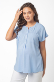 Блузка для беременных 15922 голубой