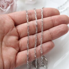 Цепочка 6*3,5 мм, родий, 40 см, А123-1