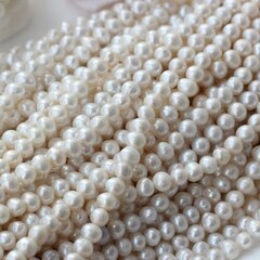 Жемчуг натуральный речной, приплюснутый, 6-7 мм, 1 нить, Ж010