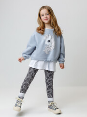джемпер  для девочки  КР 302827/серо-голубой 1362 к664