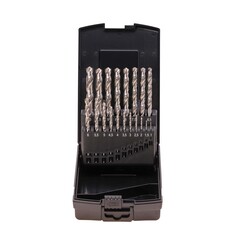 Набор сверл по металлу 1-10мм 19шт DIN338 HSS-G 118° (пл. кейс) Terrax by Ruko A214214RO