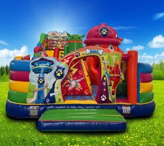 Надувной батут с горкой «Патруль»