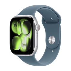 Умные часы Apple Watch Series 11 GPS, 46mm, Silver Aluminium Case with Anchor Blue Sport Band, M/L