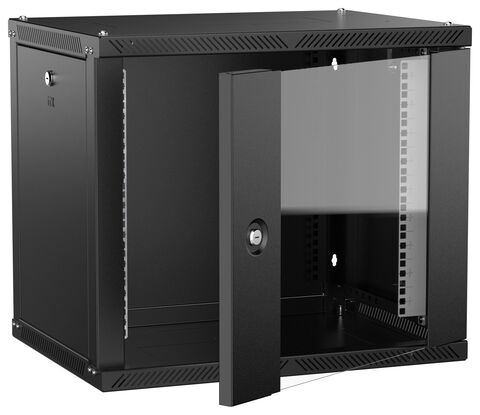 ITK LINEA W Шкаф 9U 600х450мм дверь стекло черный 2.0