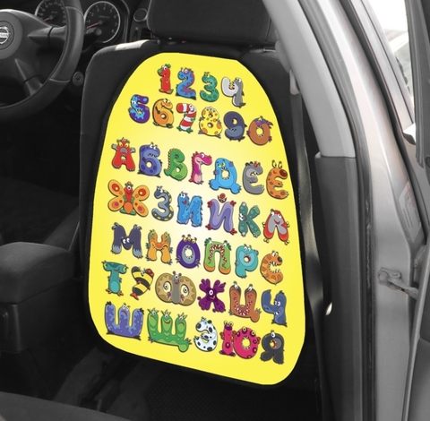 Накидка на сиденье автомобильное «Алфавит» размер универсальный 60x45см