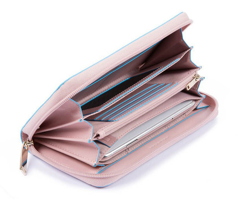 Кошелек женский Piquadro Blue Square PD1515B2R/RO3 розовый, кожа натуральная