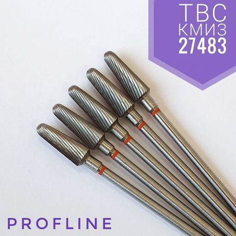 Фреза твердосплавная конус закругленный, красная КМИЗ