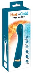 Бирюзовый вибромассажер с температурными режимами Hot n Cold Vibrator - 21,6 см. - 