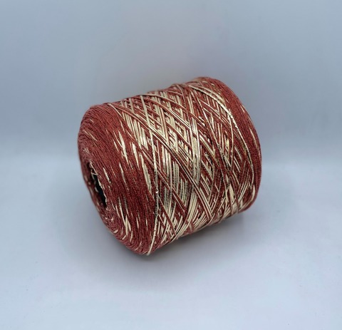 Luxury Production by Ri.Go (пр.Италия), art-Emporium, 180м/100гр, 90%Меринос,8%Полиэстер(фольга), 2%Полиамид , цвет-Терракот меланж+золото(312/342) ,арт.32221