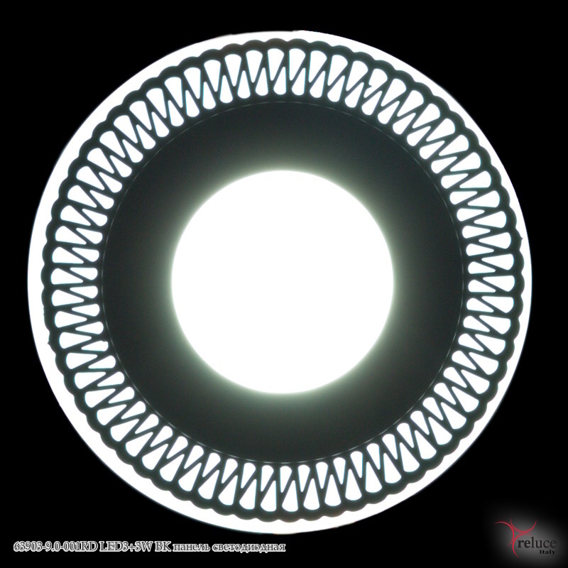 Панель светодиодная Встраиваемая 63903-9.0-001RD LED3+3W BK по кругу белое свечение без Пульта