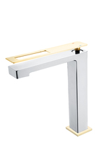 Boheme Q 142-CRG Смеситель для раковины высокий, цвет: хром,золото фото