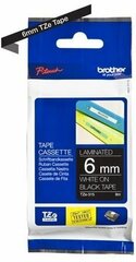 Ламинированная лента для наклеек Brother TZe-315 - ширина 6 мм, белый шрифт на черном фоне